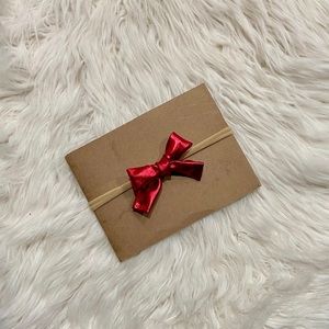 Metallic Red Simple Bow on Nylon or Clip In